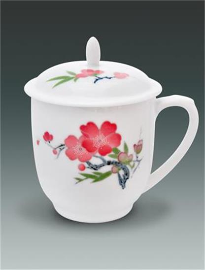 毛瓷杯－《桃花》