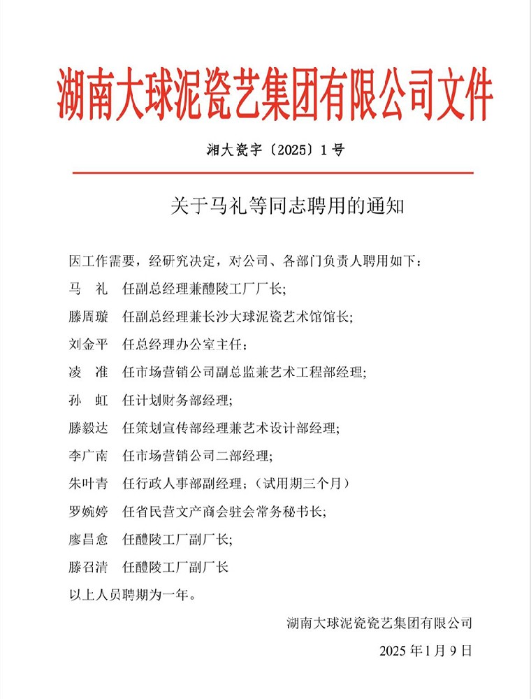 2025年聘任通知